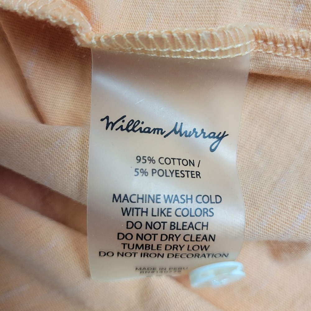 William Murray Mens XL Solid Peach Performance Stretch Golf Polo Short Sleeve - Picture 6 of 7